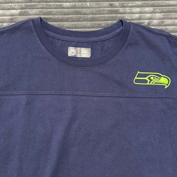NFL Team Apparel Seattle Seahawks Navy Long Sleeve Shirt Women’s Size M NWT - Picture 2 of 8